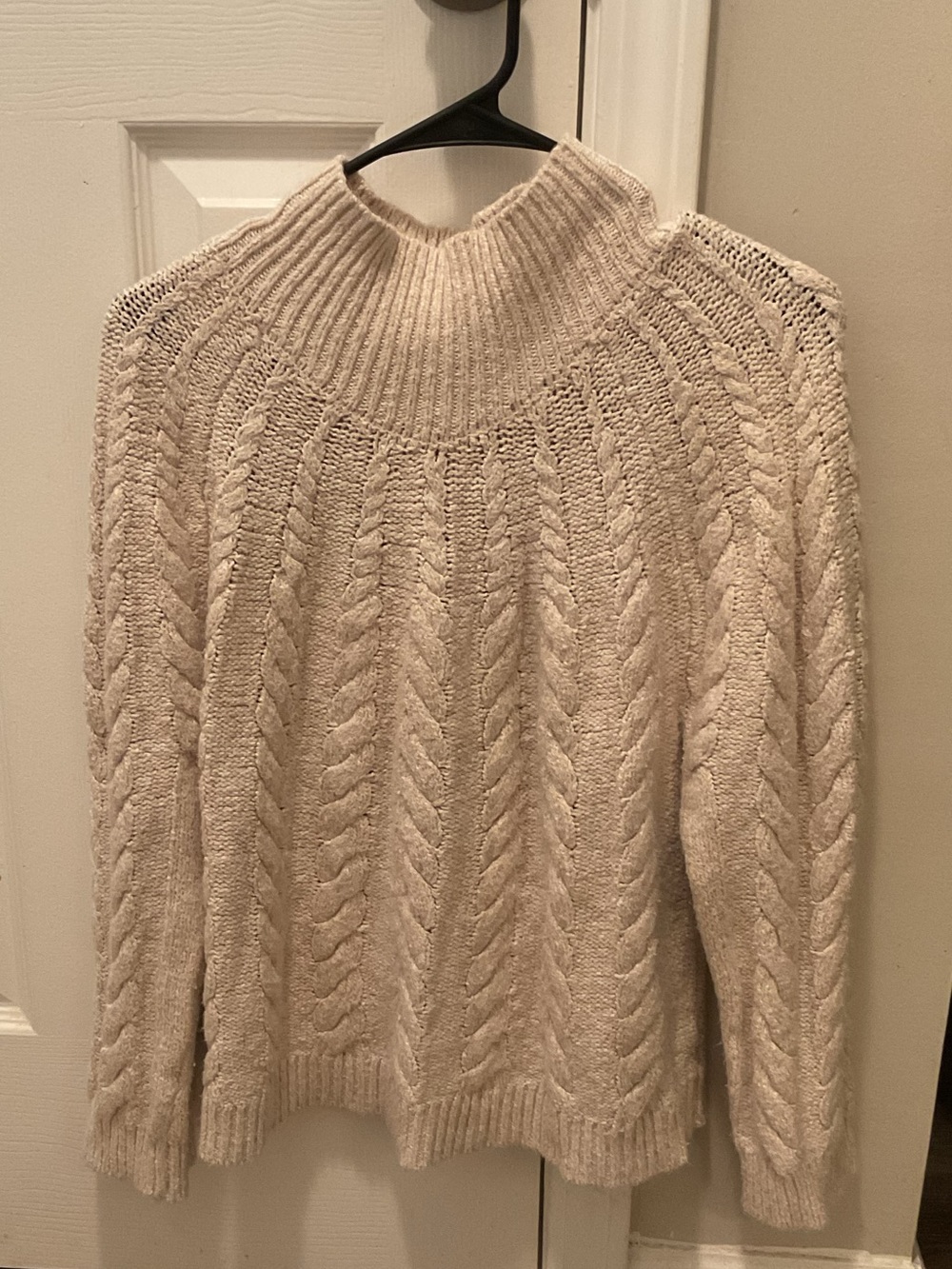 Knox Rose Cream Cable Turtleneck Sweater